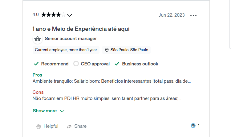 Avaliação do cliente Nuvemshop