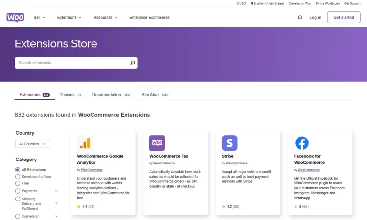 loja de extensões woocommerce