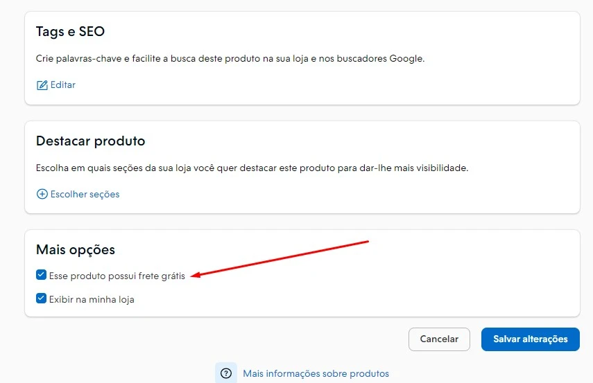 6 possui frete grátis