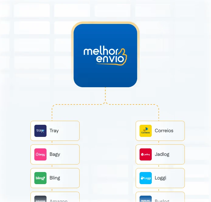 múltiplas transportadoras em uma única plataforma