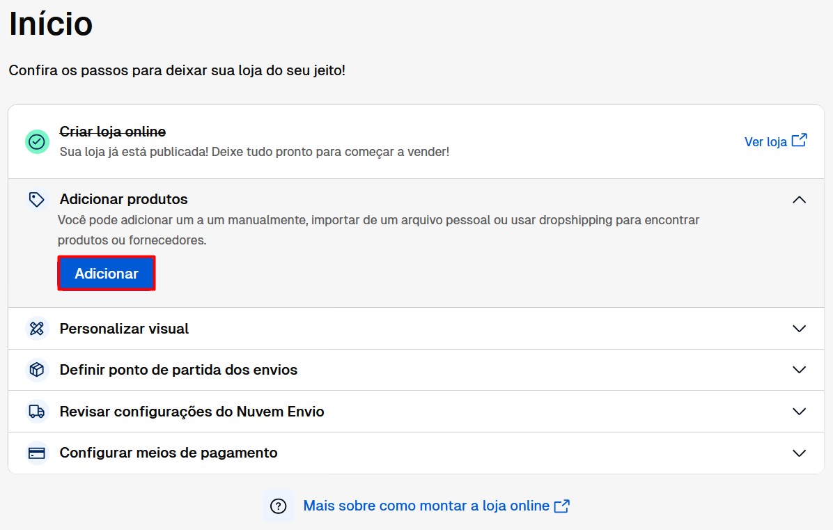nuvemshop dropshipping passo 3