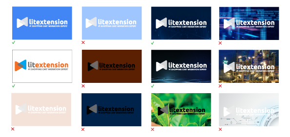 LitExtension logo on different backgrounds