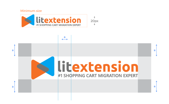 The anatomy and clearspace of LitExtension's logo