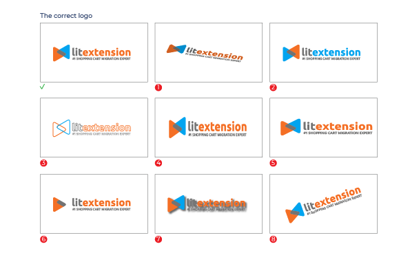 Different examples of LitExtension's logo
