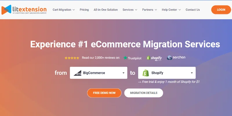 Migrate From BigCommerce to Shopify with LitExtension