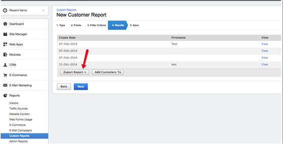 export data from Business Catalyst to CSV Files