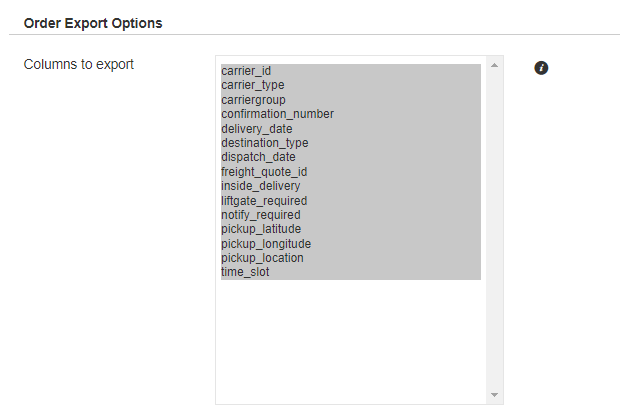Configure ShipperHQ attributes you want to export into the CSV file