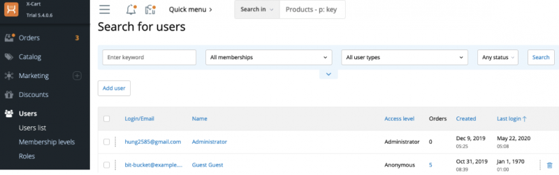 How to check customer entities on X-Cart