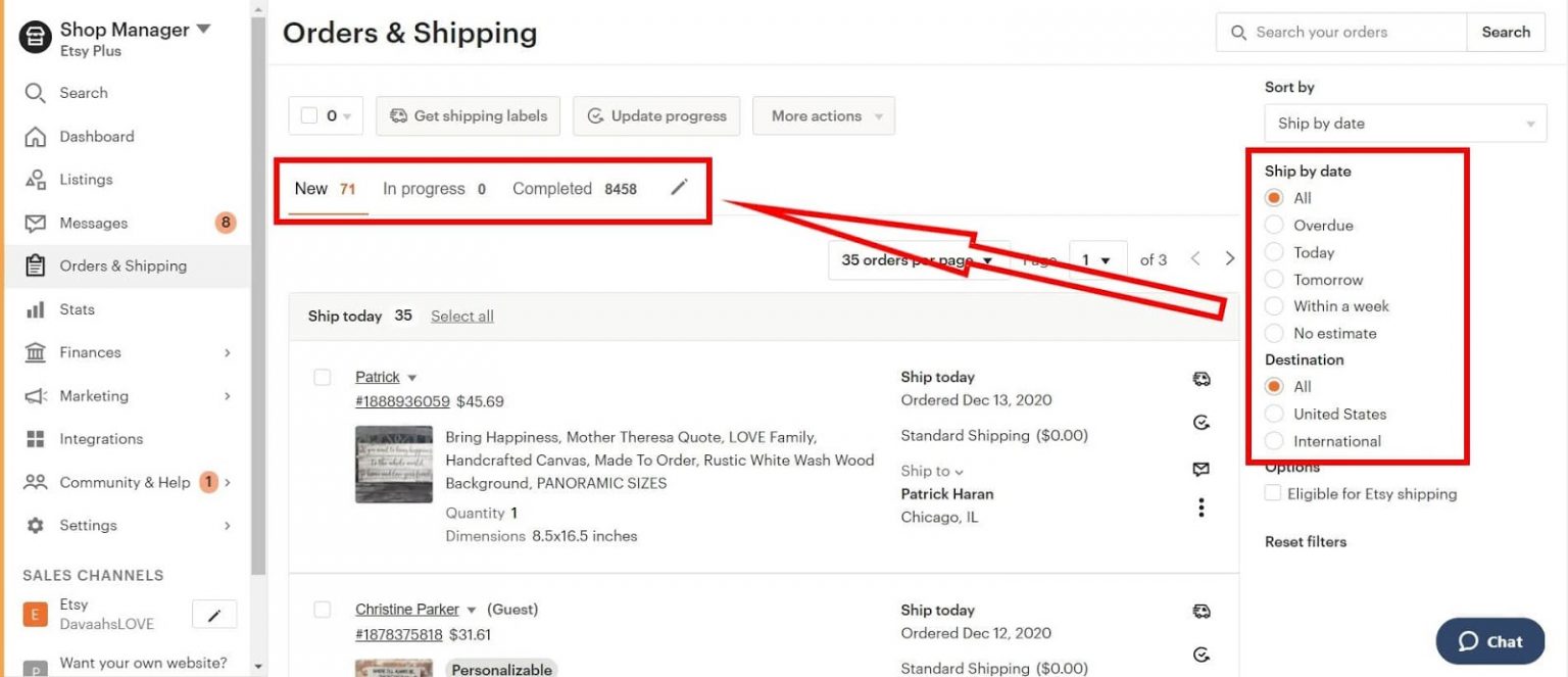 How to Check Number of Entities on Etsy LitExtension