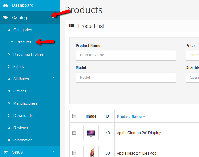 Check number of products on Arrasta