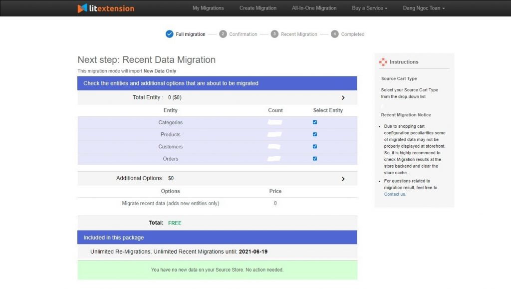 Recent Data Migration