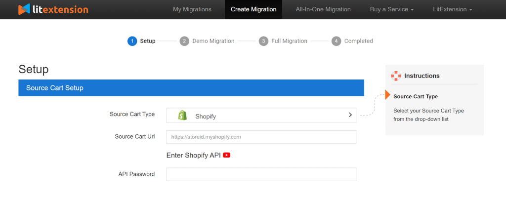Set up Source Cart