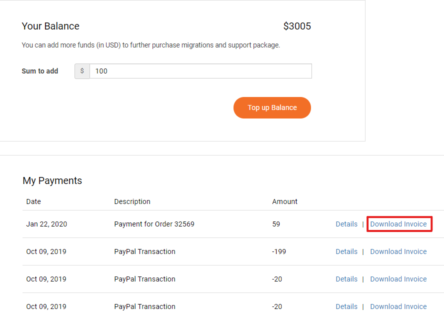 download invoice on litextension