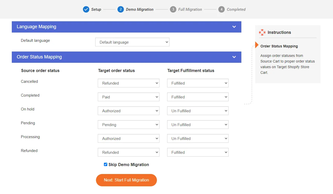 Start Full Migration