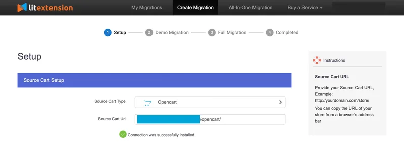 Set up Source Cart opencart