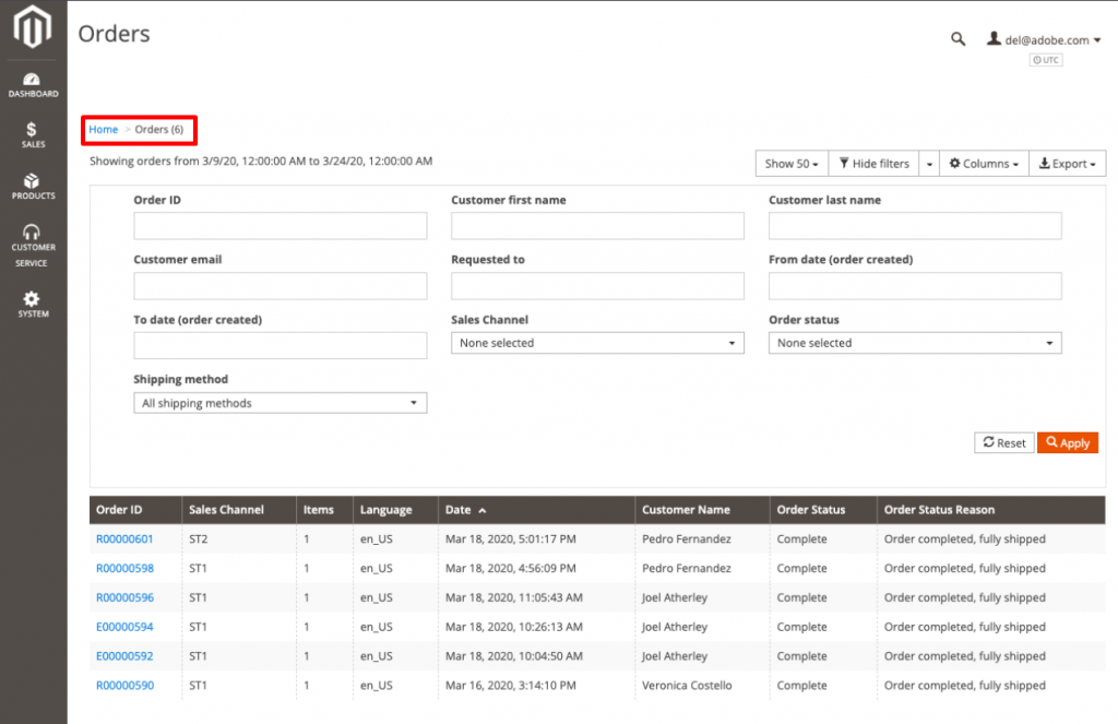 check orders magento