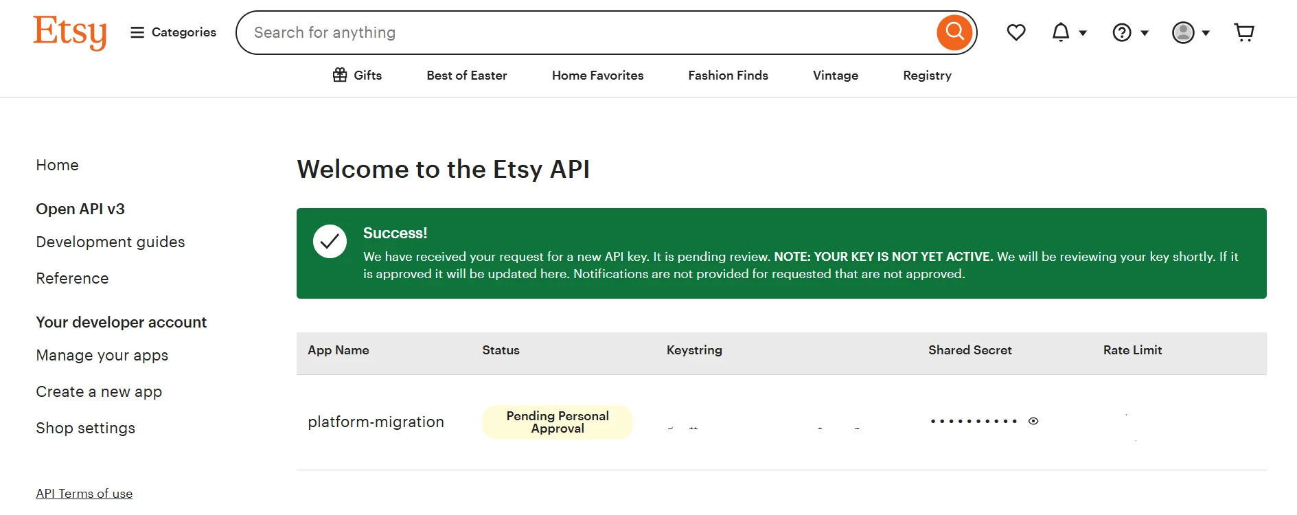 copy etsy api Copy Etsy API key