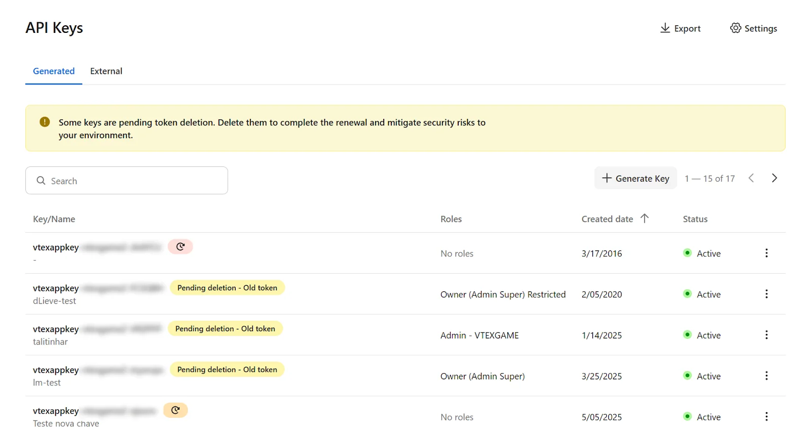 generate vtex api key Generate VTEX API key