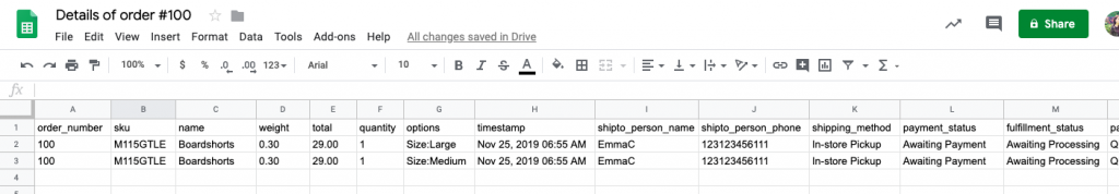 Download CSV file Ecwid