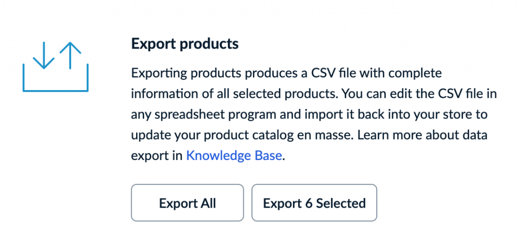 Export Ecwid selected products