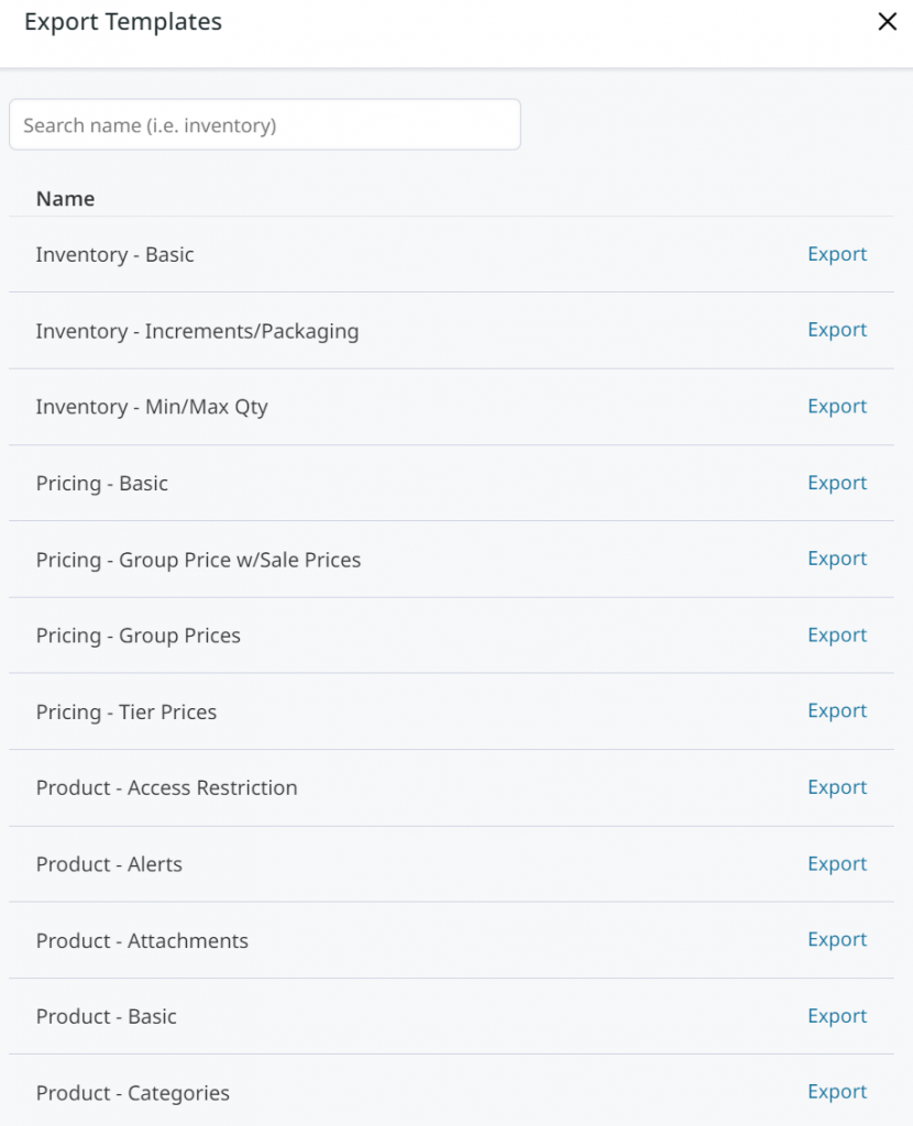 Export templates Zoey