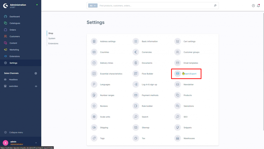 Shopware Import/Export