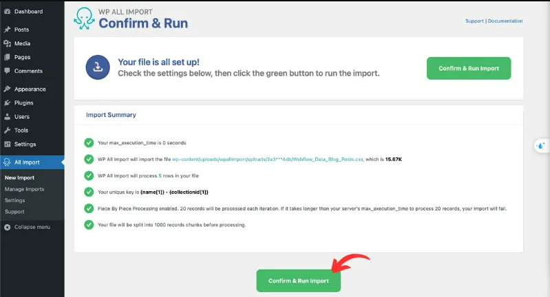 run the importer