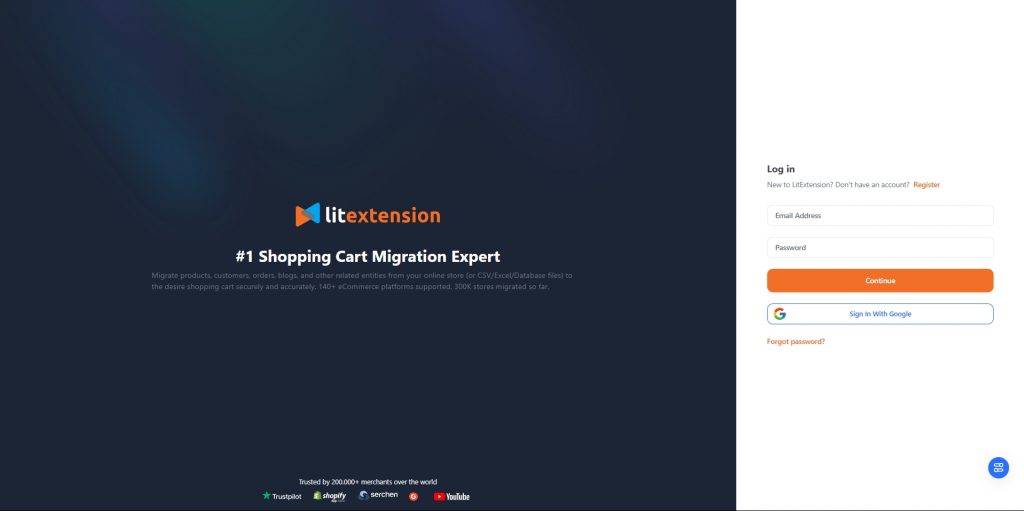 Log into LitExtension