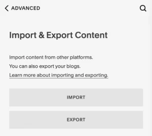 Export Content from Squarespace