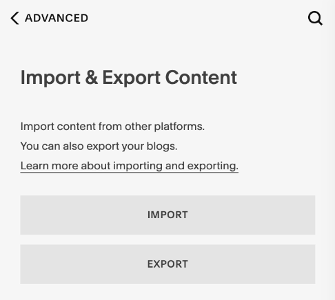 Export Content from Squarespace