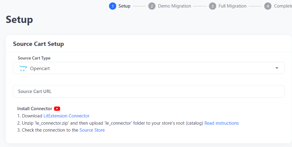 Step 1 (cont). Set up your OpenCart cart. 
