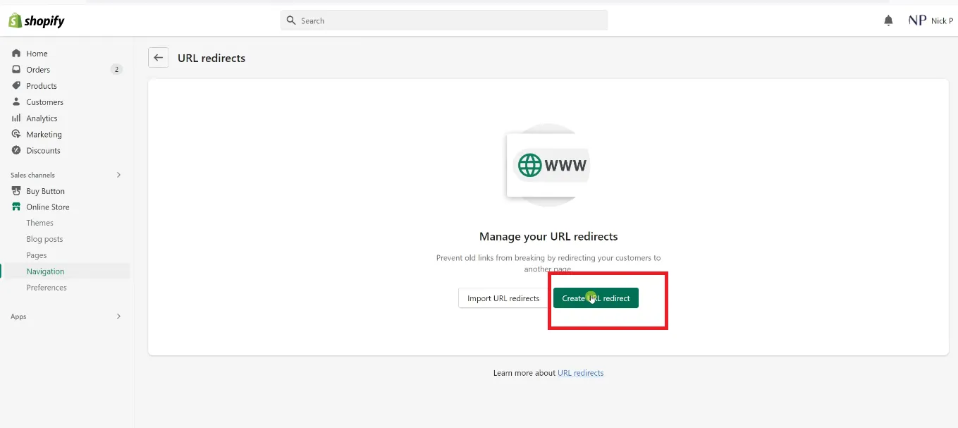 create shopify redirect Set up 301 Redirects on Shopify