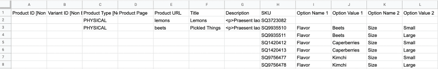 Import Products Data into Squarespace