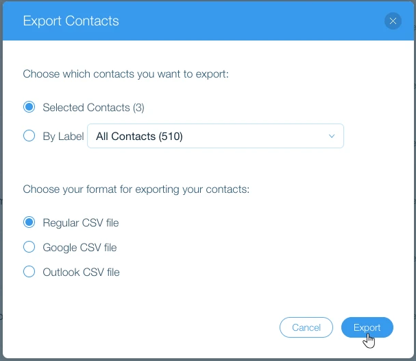 export wix customer data