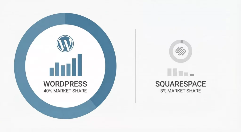 WordPress vs. Squarespace Market Share