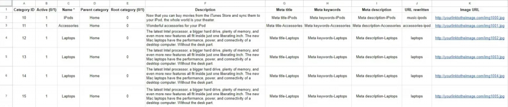 image3 Format the file (each type of data needs a separate CSV file).