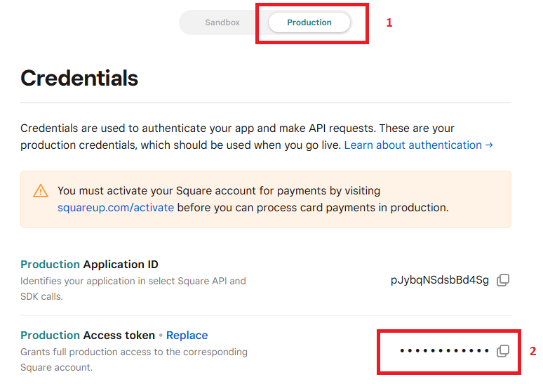 get production access token get production access token