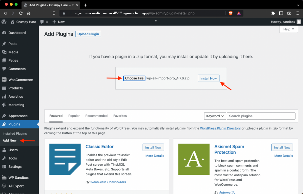 image1 Go to Plugins > Add New and install WP All Import.