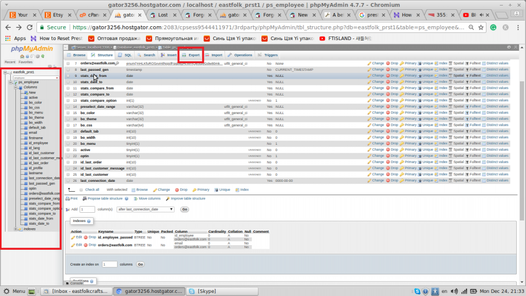 image4 File the CMS table from your phpMyAdmin menu, and click Export.