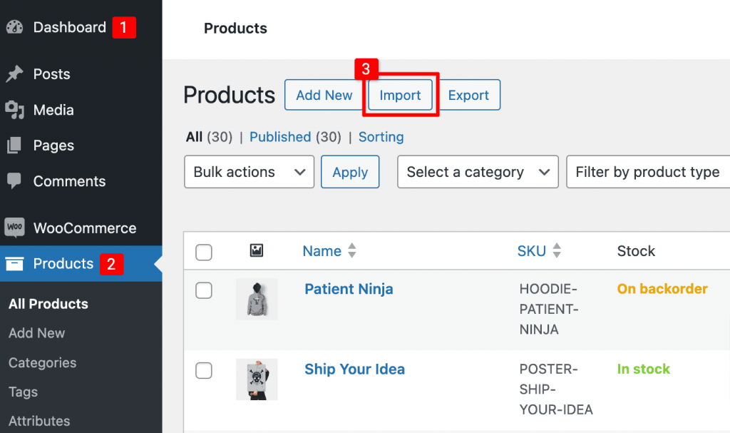 image5 Upload your CSV file to WooCommerce