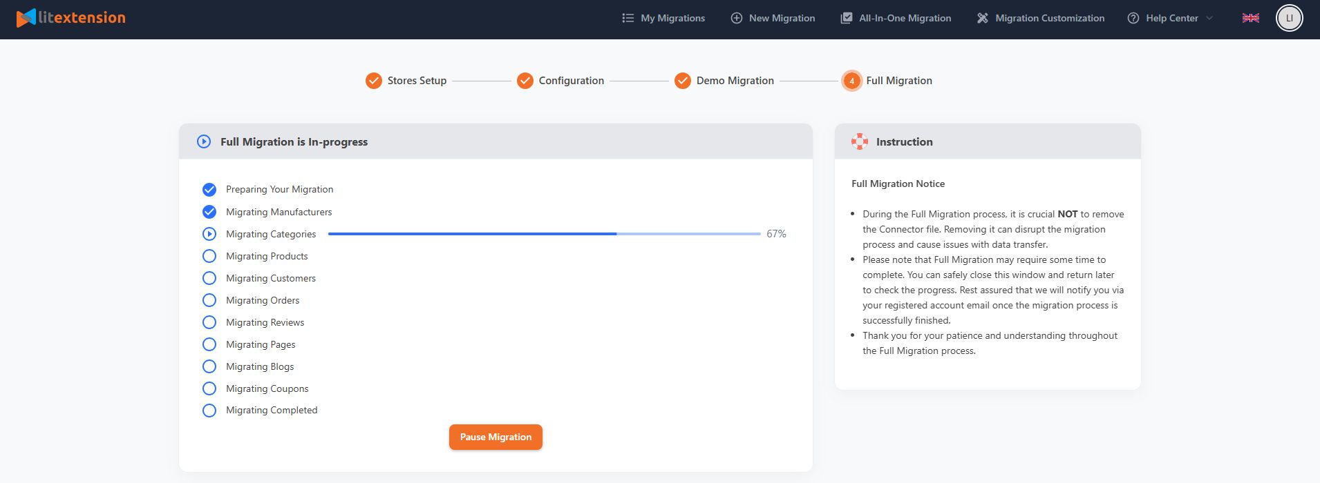 full migration running Full migration running