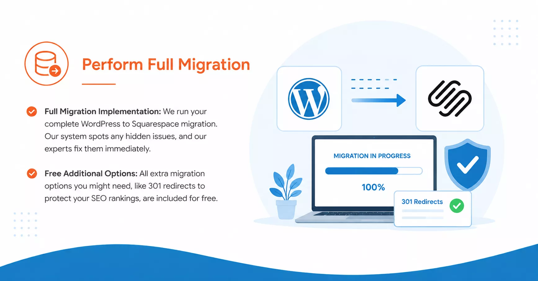 perform full wordpress to squarespace migtation Perform Full WordPress to Squarespace Migration