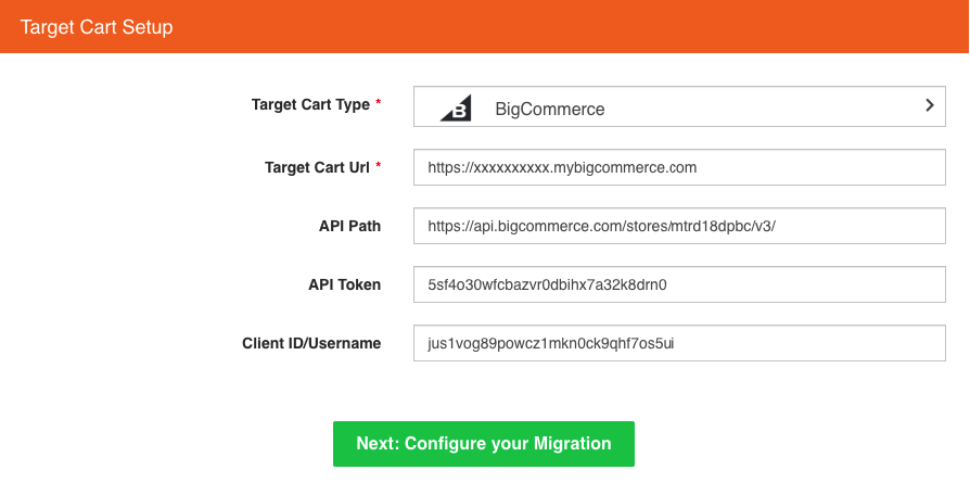 target cart configuration